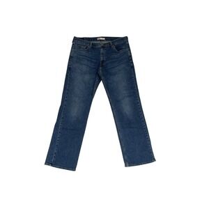 Signature Levi Strauss Jeans Mens 36x32 Blue Relaxed Fit WaterLess Stretch Denim